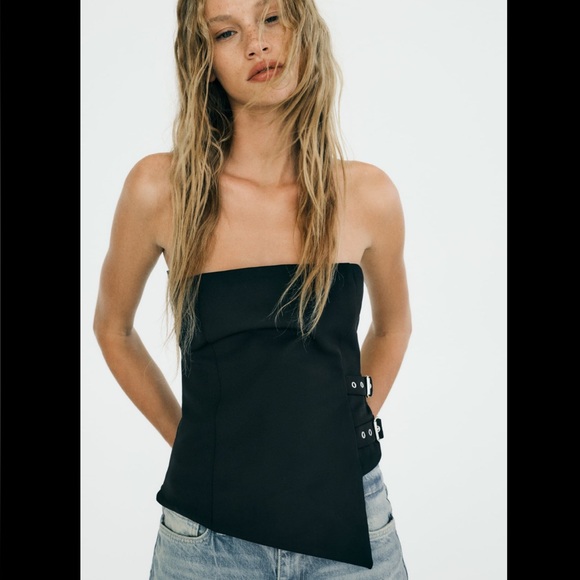 STRAPLESS BUCKLE TOP - Picture 3 of 8